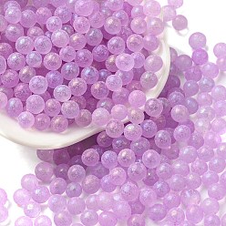 Violet Lueur lumineuse dans le noir perles rondes en verre transparent, pas de trous / non percés, violette, 5mm, environ 2800 pcs / sachet 