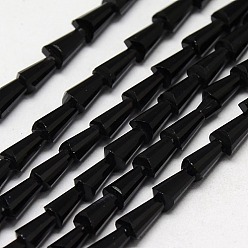 Black Glass Beads Strands, Faceted, Cone, Black, 7.5x4mm, Hole: 1mm, about 71pcs/strand, 20.4 inch