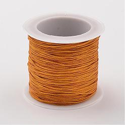 Темно-Оранжевый Нейлона кордной нити, DIY материал для изготовления ювелирных изделий, темно-оранжевый, 0.8 мм, около 38.27 ярдов (35 м) / рулон