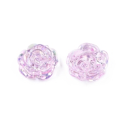 Pearl Pink Transparent ABS Plastic Cabochons, Flower, Pearl Pink, 19.5x7.5mm