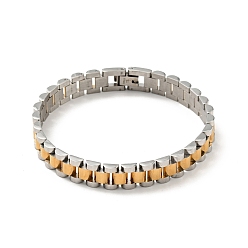 Couleur Dorée & Acier Inoxydable Placage ionique (ip) 304 bracelet en chaîne à maillons épais en acier inoxydable, bracelet de montre bracelet chaîne pour hommes femmes, or et acier inoxydable Couleur, 8-5/8 pouce (21.8 cm)