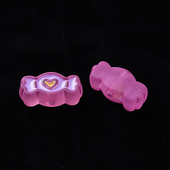 Средний Фиолетово-красный Прозрачные акриловые бусины, с эмалью, матовые, конфеты, средне фиолетовый красный, 13.5x26.5x9.5 мм, отверстие : 3 мм