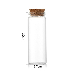 Clear Glass Bottle, with Cork Plug, Wishing Bottle, Column, Clear, 3.7x10cm, Capacity: 80ml(2.71fl. oz)