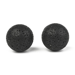 Lava Rock Natural Lava Rock Beads, No Hole/Undrilled, Round, for Cage Pendant Necklace Making, 40mm