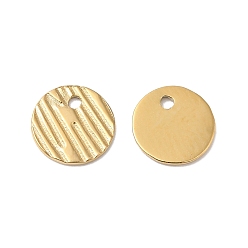 Real 14K Gold Plated Ion Plating(IP) 304 Stainless Steel Charms, Flat Round Charm, Real 14K Gold Plated, 6x0.5mm, Hole: 0.8mm