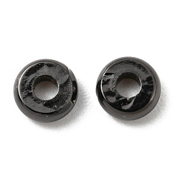 Черный Цвет Металла Латунные бусины, без кадмия и без свинца, долговечный, диск, металлический черный , 4x1.5 мм, отверстие : 1.5 мм