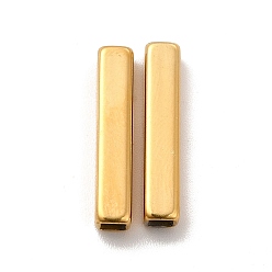 Real 18K Gold Plated Ion Plating(IP) 304 Stainless Steel Beads, Rectangle, Real 18K Gold Plated, 20x4x4mm, Hole: 2.7x2.7mm