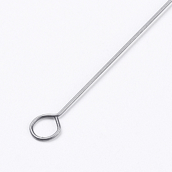 Platinum Iron Beading Needle, with Hook and Hole, For Buddha 3-Hole Guru Beads, Bead Threader, Platinum, 17.2x0.09cm, Hole: 4mm