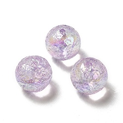 Prune Placage uv perles acryliques irisées arc-en-ciel transparentes, ronde, prune, 15.5x15mm, Trou: 2mm