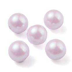Lavande Perles en plastique pompons, perle d'imitation, foré central, ronde, lavande, 7.5~8mm, Trou: 1.2mm