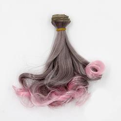 Brun Rosé  Cheveux de perruque de poupée de coiffure permanente de poire longue de fibre à haute température, pour bricolage fille bjd making accessoires, brun rosé, 5.91~39.37 pouce (15~100 cm)