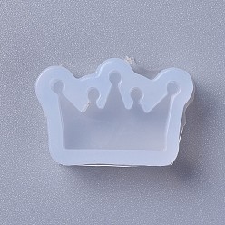 Белый Пищевые силиконовые формы, формы для литья смолы, для уф-смолы, изготовление ювелирных изделий из эпоксидной смолы, корона, белые, 19x27x8 мм, внутренний диаметр: 16x23 мм