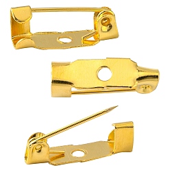 Золотой Железная фурниутра для броши, назад бар контакты, с одним отверстием, золотые, 15x5x4.5 мм, отверстие : 1.8 мм