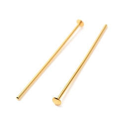 Real 18K Gold Plated Brass Flat Head Pins, Long-Lasting Plated, Real 18K Gold Plated, 25x0.7mm, Head: 2mm