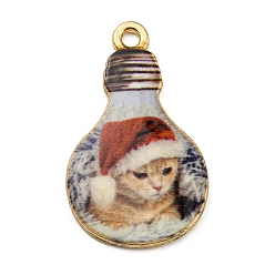 Moccasin Alloy Pendant, Lead Free & Cadmium Free & Nickel Free, Lamp Bulb with Cat Shape, Moccasin, 28x17x1.5mm, Hole: 1.8mm
