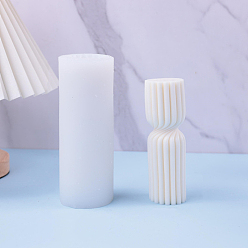 Blanco Moldes de vela de silicona diy, para hacer velas perfumadas, pilar retorcido, blanco, 6x16.7 cm
