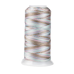 Silver Segment Dyed Round Polyester Sewing Thread, for Hand & Machine Sewing, Tassel Embroidery, Silver, 3-Ply 0.2mm, about 1000m/roll