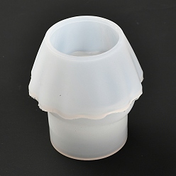 Blanc Fabrication de moules en silicone de bougie de bricolage de gâteau de tasse, pour la résine UV, fabrication de bijoux en résine époxy, blanc, 6.1x6.6 cm, Diamètre intérieur: 3.8 cm
