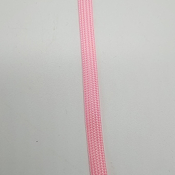 Pink Luminous Polyester Cord Shoelace, Glow in the Dark Flat Shoe Lace, Pink, 8mm, 1.2m/strand