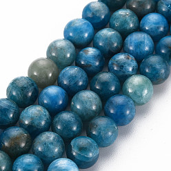 Apatite Natural Apatite Beads Strands, Round, Grade A, 8mm, Hole: 0.8mm, about 43pcs/strand, 15.35 inch(39cm)