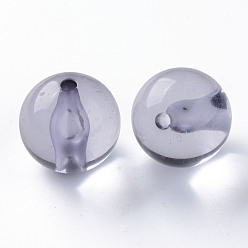 Lavender Transparent Acrylic Beads, Round, Lavender, 20x19mm, Hole: 3mm, about 111pcs/500g