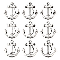 Antique Silver Tibetan Style Alloy Pendants, Anchor, Lead Free & Cadmium Free & Nickel Free, Antique Silver, about 20mm wide, 23mm long, hole: 2mm