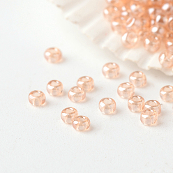 Rose Brumeux 12/0 grader des perles de rocaille en verre rondes, couleurs transparentes lustered, rose brumeuse, 2x1mm, Trou: 0.5mm, environ 60000 pcs / livre