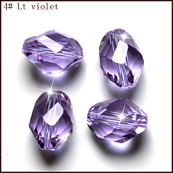 Lilac Imitation Austrian Crystal Beads, Grade AAA, Faceted, Bicone, Lilac, 10x13mm, Hole: 0.9~1mm