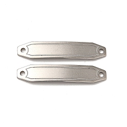 Stainless Steel Color 201 Stainless Steel Connector Charms, Curved Hexagon Links, Stainless Steel Color, 30x6x0.8mm, Hole: 1.4mm