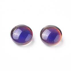 Colorful Glass Cabochons, Mood Cabochons(Color will Change with Different Temperature), Half Round/Dome, Colorful, 12x5mm