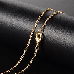 Golden Brass Necklaces, Cable Chain, with Lobster Clasp, Golden, 17.72 inch, 1.5mm