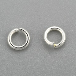 Plata 304 argollas de acero inoxidable, anillos del salto abiertos, plata, 21 calibre, 5x0.7 mm, diámetro interior: 3.3 mm