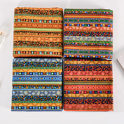 Разноцветный Хлопково-льняная ткань с квадратным принтом, для пэчворка, шить ткани для пэчворка, с рисунком в этническом стиле, красочный, 24x24 см
