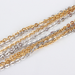Mixed Color 304 Stainless Steel Cable Chain Necklace Making, with Lobster Claw Clasps, Mixed Color, 19.7 inch(50cm), 2mm