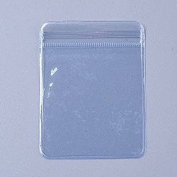 Bleu Mini sacs en plastique transparent à fermeture éclair, sacs refermables, bleu, 8x6x0.15 cm