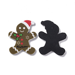 Gingerbread Man Акриловые кабошоны с принтом в рождественском стиле, Колобок, 36.5x29.5x2.5 мм