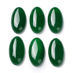 Dark Green Natural Malaysia Jade Cabochons, Dyed, Oval, Dark Green, 30x15x6mm