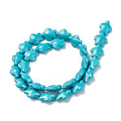 Turquoise Dyed Synthetic Turquoise Beads Strands, Sea Turtle, Turquoise, 15x12x6mm, Hole: 1mm, about 28pcs/strand, 15.4 inch