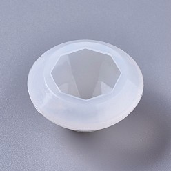 Blanco Moldes de silicona, moldes de resina, para resina uv, fabricación de joyas de resina epoxi, diamante, blanco, 51x30 mm