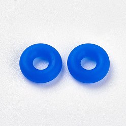 Bleu Royal Perles de silicone, bricolage fabrication de bracelets, donut, bleu royal, 8x2mm, Trou: 3mm