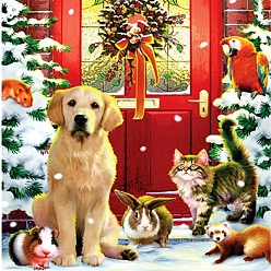 Dog DIY Christmas Theme Diamond Painting Kits, including Resin Rhinestones, Diamond Sticky Pen, Tray Plate and Glue Clay, Dog Pattern, 400x300mm