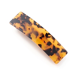 Goldenrod Cellulose Acetate(Resin) Hair Barrette, with Platinum Iron Findings, Rectangle, Goldenrod, 84.5x24x14mm