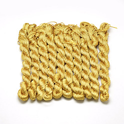 Amarilla Oscura Cordones de poliéster trenzado, vara de oro oscuro, 1 mm, aproximadamente 28.43 yardas (26 m) / paquete, 10 paquetes / bolsa