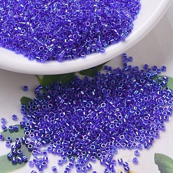 (DB0063) Cobalt Lined Sapphire AB MIYUKI Delica Beads, Cylinder, Japanese Seed Beads, 11/0, (DB0063) Cobalt Lined Sapphire AB, 1.3x1.6mm, Hole: 0.8mm, about 10000pcs/bag, 50g/bag