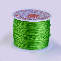 Vert Clair Chaîne de cristal élastique plat, fil de perles élastique, pour la fabrication de bracelets élastiques, vert clair, 0.5mm, environ 49.21 yards (45m)/rouleau