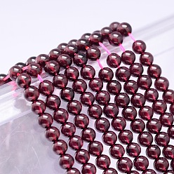 Grenat Brins de perles rondes en grenat aaaa de qualité naturelle, importé du mozambique, 6mm, Trou: 1mm, Environ 65 pcs/chapelet, 16 pouce