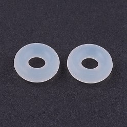 Clair Perles de silicone, bricolage fabrication de bracelets, donut, clair, 6x2mm, Trou: 2mm