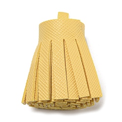 Gold Imitation Leather Tassel Pendant Decorations, Gold, 36x20~25mm, Hole: 6x5.4mm