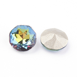 Vitrail Medio Espalda puntiaguda y cabujones de diamantes de imitación de cristal, Grado A, facetados, plano y redondo, medio vitrail, 8x4.5 mm