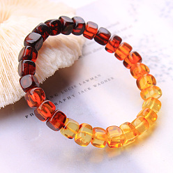 Ambre Bracelets extensibles en ambre naturel cube pour femmes, largeur : cm, diamètre intérieur: 0.75~0.8 pouce (2 cm)